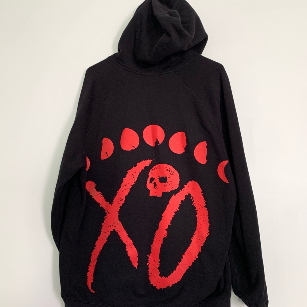 The Weeknd After Hours Black/Red Moon Cycle XO Pull Over Hoodie